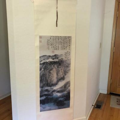 Asian influence art pieces throughout 