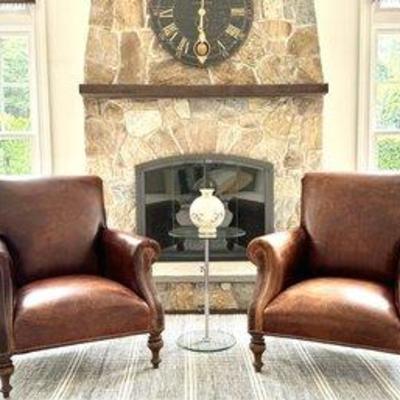 RESTORATION HARDWARE LEATHER CHAIRS 