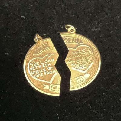 14K Plumb Gold Mizpah Coin Charms