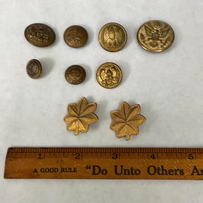 Military Buttons And Pins - some 10k Gold