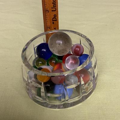 Vintage Marbles In Waterford Crystal Bowl