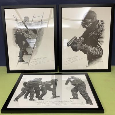 Signed Dick Kramer Military Prints 