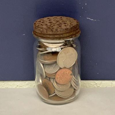 Jar Of Assorted Canadian Coins