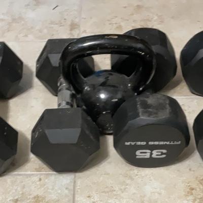 Hand Weights and a Kettle Bell
