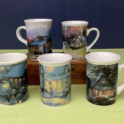 Thomas Kinkade  Collectable Mugs Set Of 5