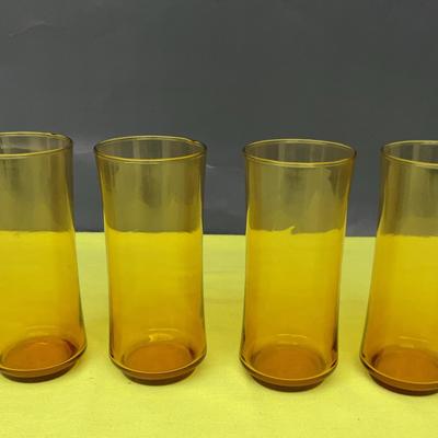 Vintage Libby Tall Amber Tumblers