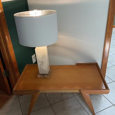 MCM Wood Coffee Table And Quartz Lamp