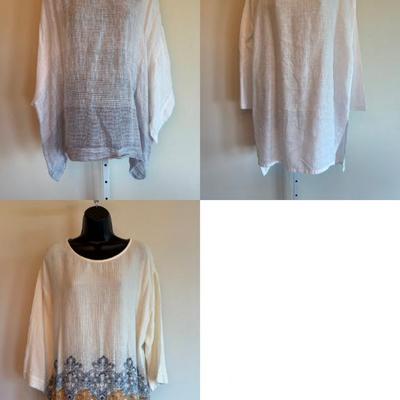 Boxy White Linen & Cotton Tops - Eileen Fisher/J. Jill