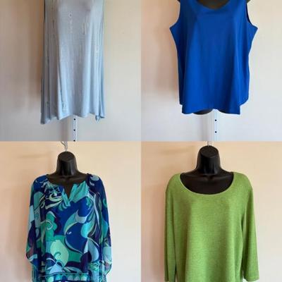 Blue & Green Summer Tops - Chico's/Ava James/French Laundry