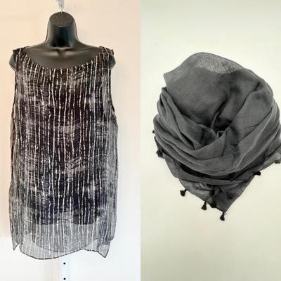 Silk & Tencel Camisole, Filmy Tank, & Scarf - Eileen Fisher