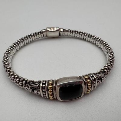 "Caviar" Onyx & Sterling Silver Bracelet - Steven Lagos