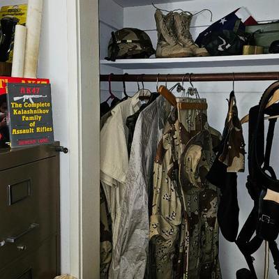 Sale Photo Thumbnail #11: Military gear, boots, helmet, gun holsters