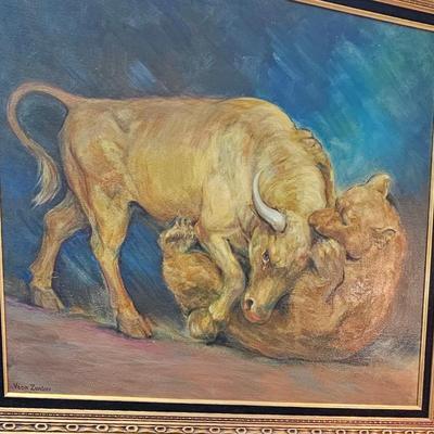Sale Photo Thumbnail #12: Bull Bear Market oil on canvas