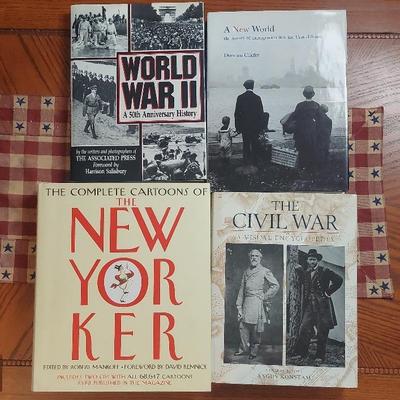 Large Photography Coffee Table 4 Books. World War 2, New World, New Yorker Cartoons, Civil War 