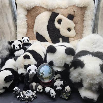 AY218E Big Medium and Small Panda Plushes + More
