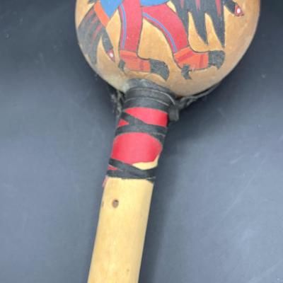 AY110E Hand Carved Dance Rattle