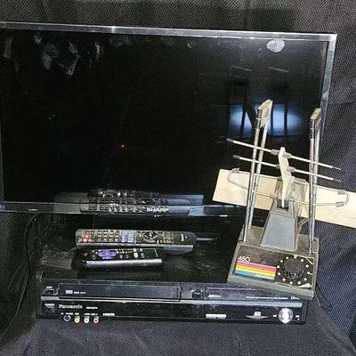 AY219E 24" Roku Sharp TV Panasonic VCR and Antenna 