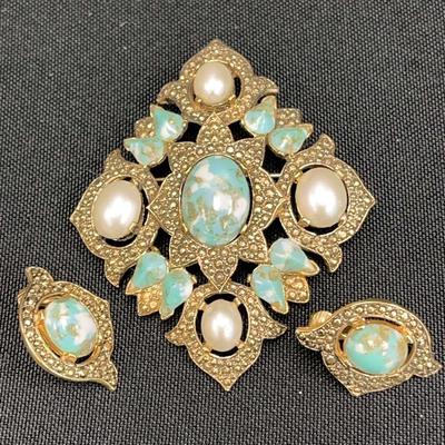 Sarah Coventry Brooch + Earring Set 