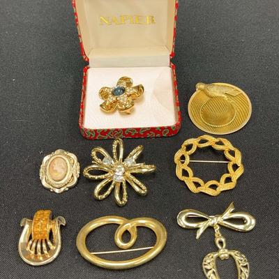 Gold Tone Brooches 