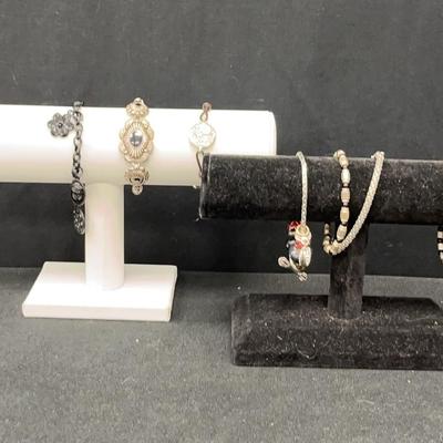 Black And Silvertone Bracelets