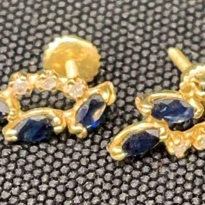 Tested Positive Diamond And Sapphire Earrings