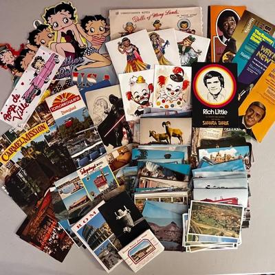Large Lot Of Vintage Postcards And Paper Ephemera