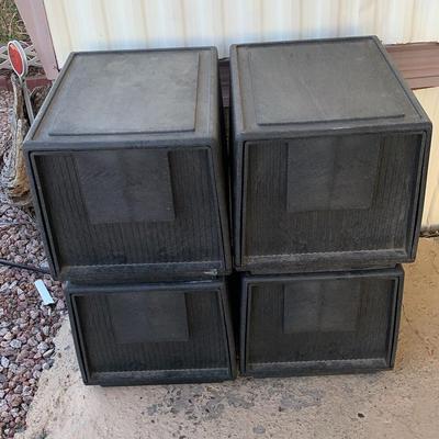 4 Hard Plastic File Cabinets