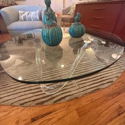 Interlude acrylic & glass coffee table