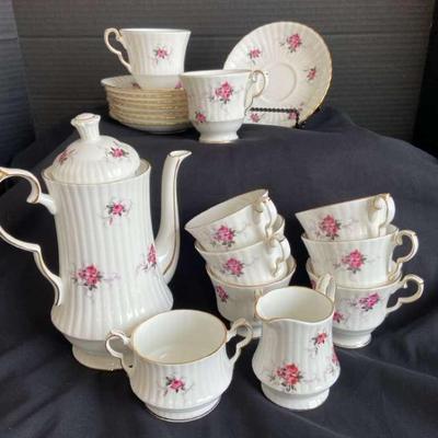 Princess House Hammersley Tea Cups, Saucers, Teapot, Creamer & Sugar Bowl