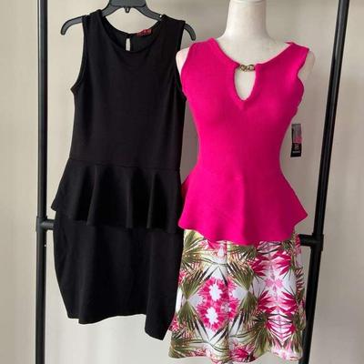 I•N•C Pink Sleeveless Sweater Top & Hawaiian Print Skirt NEW-M & ISLE Brand Sleeveless Black Dress
