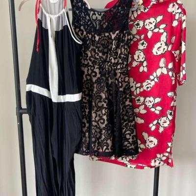Cache Lace Dress, Zara Basic Floral Dress & Promo Sleeveless Pantsuit 