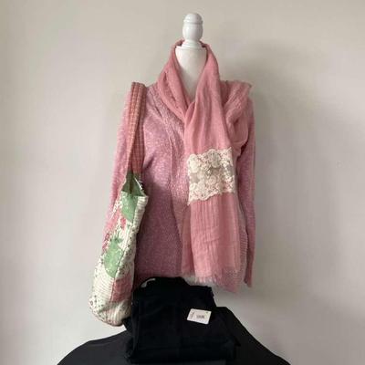 New With Tag Halogen Stretch Pants-M, Kenneth Cole Sweater, Quilt Bag & Scarf 