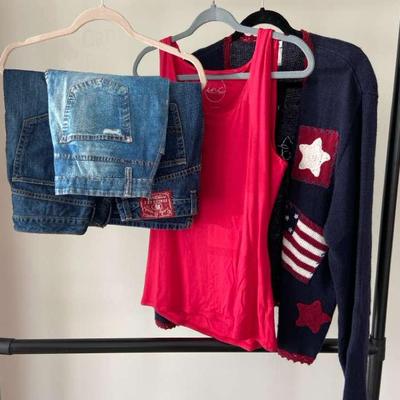 Lucky Brand, Inc, Eddie Bauer Jean Skirts-8 , I•N•C Tank-L & Holiday Sweater-L