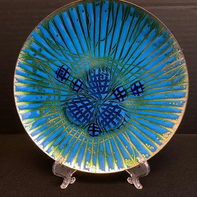 Vintage Annamarie Davidson Grooveline Enameled Copper Plate