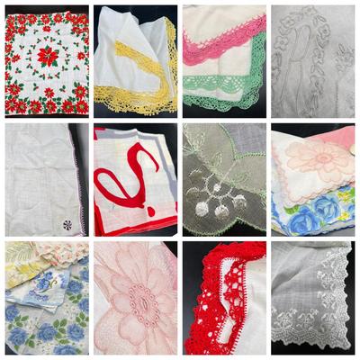 Collection of Vintage Handkerchiefs — ft. Hand Embroidery & Florals