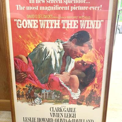 29.5” Gone With The Wind Framed Poster