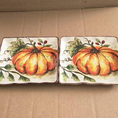 (2) Maxcera Handcrafted Pumpkin Platters