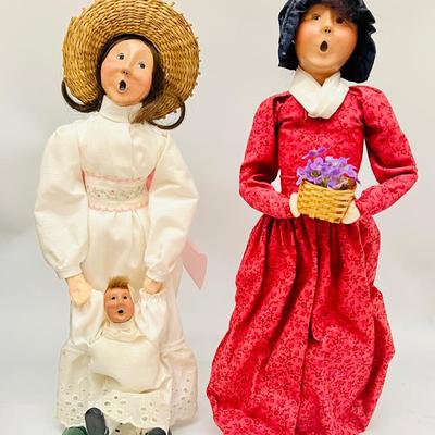 (2) 13” Byers Choice Christmas Carolers 1992 & 2002 