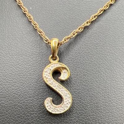 Silpada Sparkling Initial S Necklace in Gold Vermeil & Gold Fill