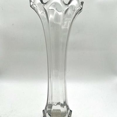 14” Swung Glass Vase Glowing Green in Ultraviolet Light