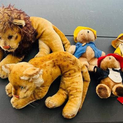 Vintage Stieff Leo Lion, Lion Cub, & Paddington Bears Eden 1986