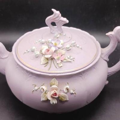 Purple Floral Teapot