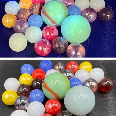 Collection of Old Marbles — Some Glow in Ultraviolet Light