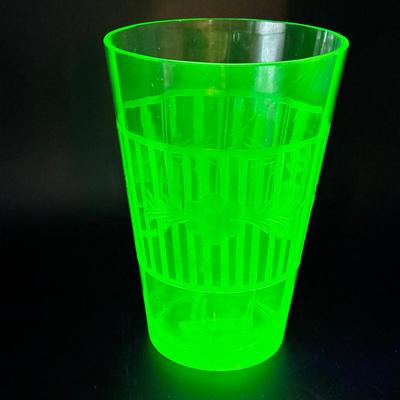 Uranium Cut Glass Vase 