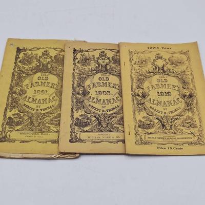 (3) Antique Farmers Almanacs - 1852!