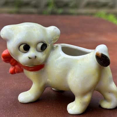 Vintage Ceramic Dog Toothpick Holder Made In Japan