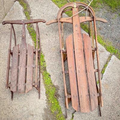 (2) Antique Sleds