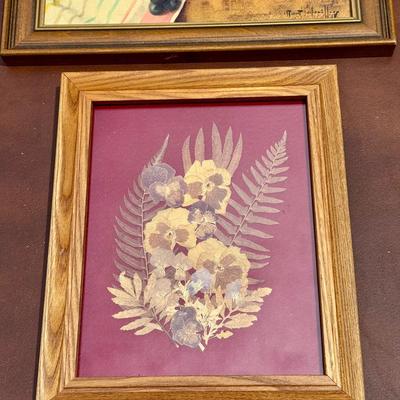 Vintage Pressed Flowers With Dedication On Back