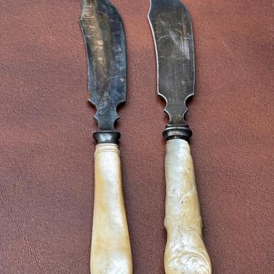 (2) Lawson & Goodnow Knives W Mother Of Pearl Handles-Marked