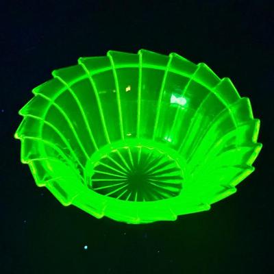 Uranium Glass Candy Dish 